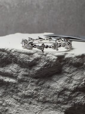 S7 0.93ctw Moissanite Marquise Eternity Band 925 Sterling Silver w/Solid Back